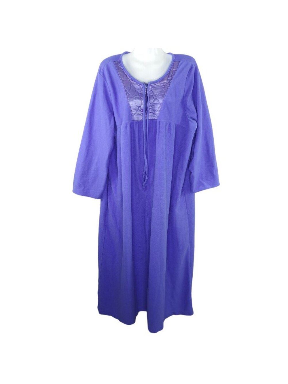 Kelly Reed Size 22W Purple Quilted Trim Polyester House Coat Night Gown Vintage